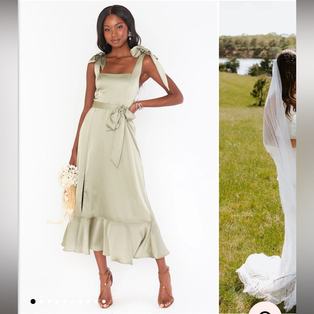 Show Me Your MuMu Sage Green Midi Dress